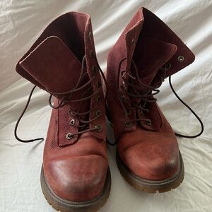Maroon Timberland Boots